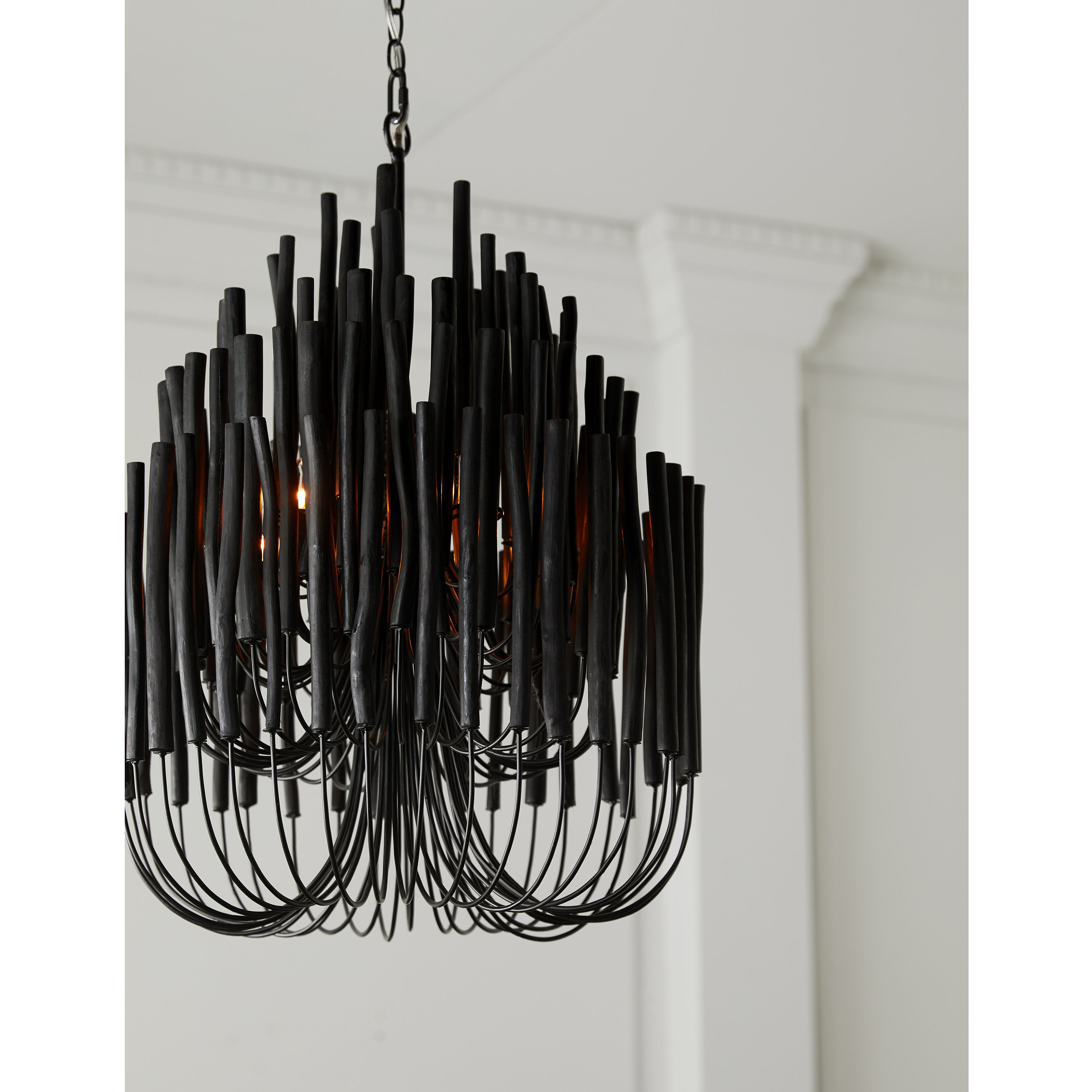 Tilda 5 Light 21 inch Black Stained Wood Black Chandelier Ceiling Light